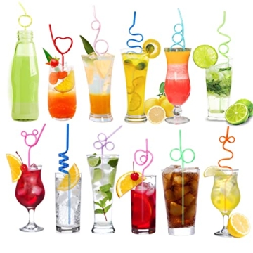 36 Pcs Colorful Crazy Loop Straws for Fun Drinks