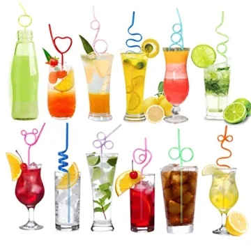 36 Pcs Colorful Crazy Loop Straws for Fun Drinks