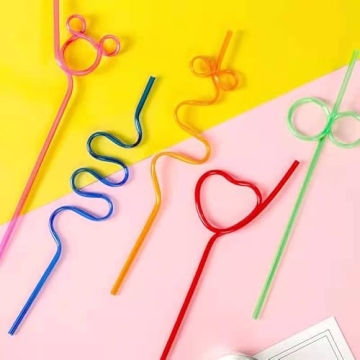 36 Pcs Colorful Crazy Loop Straws for Fun Drinks