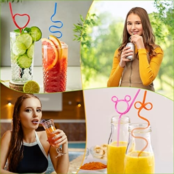 36 Pcs Colorful Crazy Loop Straws for Fun Drinks