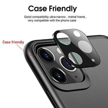 OUNIER [3 Pack] for iPhone 11 Pro Max Camera Lens Protector for Apple iPhone 11 Pro Film 9H Tempered Glass Protection, 3D Full Coverage Easy Install High Definition Anti-Scratch Strong Adsorption