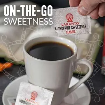 Lakanto Classic Monk Fruit Sweetener with Erythritol Packets - White Sugar Replacement, Zero Net Carbs, Zero Calorie, Sweeten on the Go, Coffee, Lemonade, Tea, Desserts - Classic (3g - 30 Count)