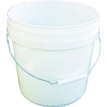 Encore Plastics 20256 Industrial Plastic Pail White with Handle, 2-Gallon