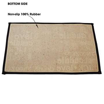 PetRageous 12047 Cuddles Jumbo Tapestry Dog and Cat Non-Skid Machine Washable Placemat for Pet Feedi...