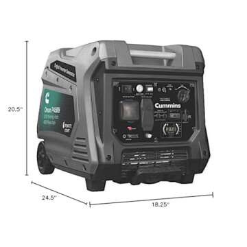 Cummins Onan P4500I Portable Inverter Generator, Power Inverter Dual 5V USB Ports for Mobile Chargin...