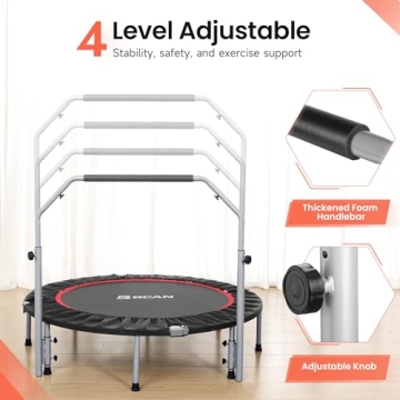BCAN Foldable Mini Trampoline for Fitness and Fun