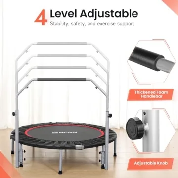 BCAN Foldable Mini Trampoline for Fitness and Fun