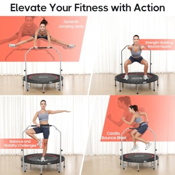 BCAN Foldable Mini Trampoline for Fitness and Fun