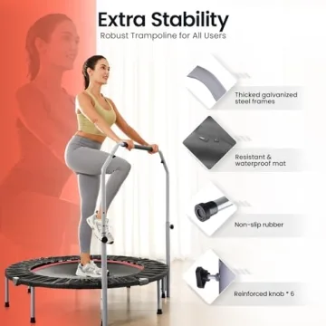 BCAN Foldable Mini Trampoline for Fitness and Fun