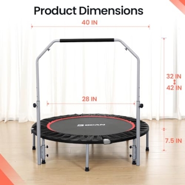 BCAN Foldable Mini Trampoline for Fitness and Fun