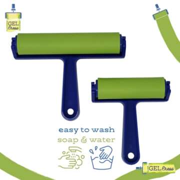 Gel Press Rubber Brayer for Printmaking & Crafts - 4 Inch
