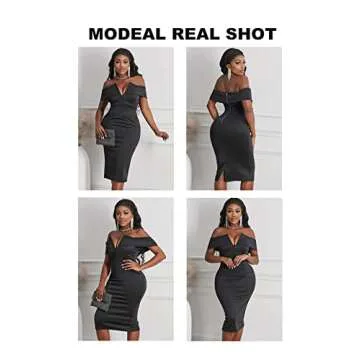 Stylish Alvaq V Neck Off The Shoulder Bodycon Dress for Women