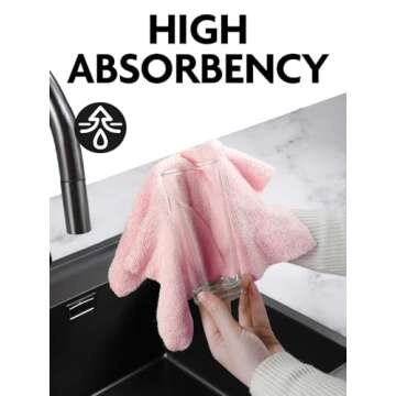 Fantasticlean Microfiber Cleaning Cloth Roll -90 Pack, Tear Away Microfiber Towels, 12" x 12", Reusable, Washable, Scratch Free, Ultra Absorbent Dish Rags for Car, Home, Garage or Shop (Pink)
