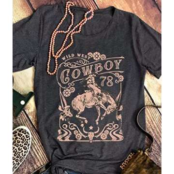 Wild West Cowboy Steer T-Shirt for Women
