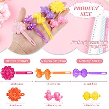 Janinka 72 Pieces Self-Hinge Plastic Hair Clips: 80s 90s Cartoon Colorful Cute Barrettes and Pins fo...