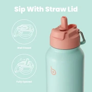 BOTTLE BOTTLE 32 oz Insulated Water Bottle with Straw and Pill Box