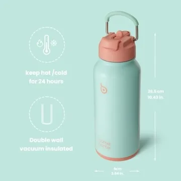 BOTTLE BOTTLE 32 oz Insulated Water Bottle with Straw and Pill Box