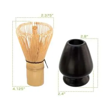 Premium Bamboo Matcha Tea Whisk Set - Elegant Black Finish