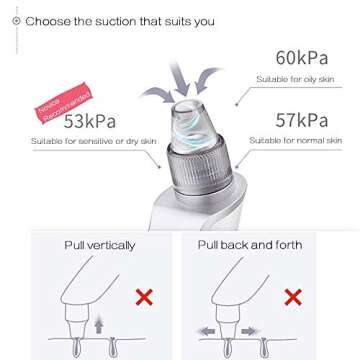 Comedone Suction Blackhead Remover,LED Red blue light Acne Cleanser Dermabrasion Extractor,Nose Pimple Pores Removal Skin Vacuum Device