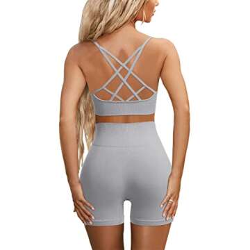 IWEMEK Seamless Women's Workout Set - Sports Bra & Shorts