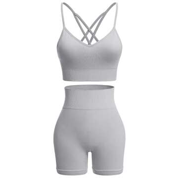 IWEMEK Seamless Women's Workout Set - Sports Bra & Shorts
