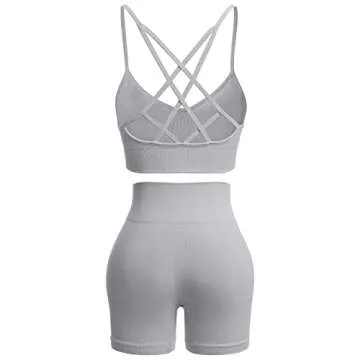 IWEMEK Seamless Women's Workout Set - Sports Bra & Shorts