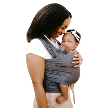 Tuck and Bundle Ezra Baby Wrap - Lightweight Baby Carrier - Slate Grey - Best Baby Wrap for Newborns...