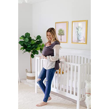 Tuck and Bundle Ezra Baby Wrap - Lightweight Baby Carrier - Slate Grey - Best Baby Wrap for Newborns 0-18 Months - 100% Tencel Modal, Comfortable, Simple, and Hands-Free Babywearing Wraps