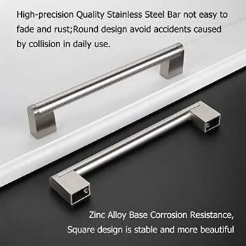 5 Pack Brushed Nickel Cabinet Pulls for Modern Homes