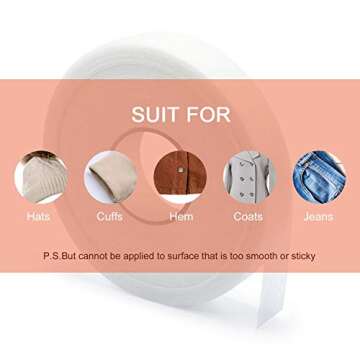 Boao Iron-on Hemming Tape Fabric Fusing Tape Fusible Bonding Web Adhesive for Bonding Clothes Jeans Pants Collars, 100 Yards(1 Inches)