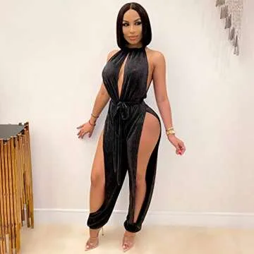 Iymoo Clubwear Black Romper for Women - Sexy Jumpsuits
