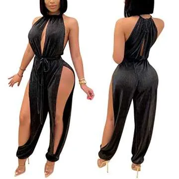 Iymoo Clubwear Black Romper for Women - Sexy Jumpsuits