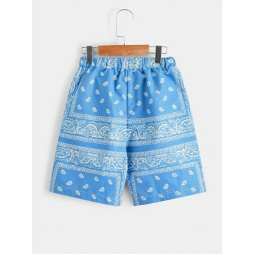 Stylish COZYEASE Boy's Paisley Graphic Shorts Summer Casual