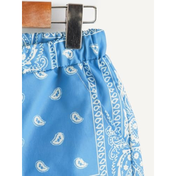 Stylish COZYEASE Boy's Paisley Graphic Shorts Summer Casual