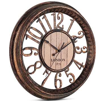 Bernhard Products Black Wall Clock Silent Non Ticking - 10 Inch Quality Quartz Battery Operated Round Easy to Read Home/Office/Classroom/School Clock