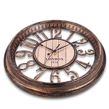 Bernhard Products Black Wall Clock Silent Non Ticking - 10 Inch Quality Quartz Battery Operated Round Easy to Read Home/Office/Classroom/School Clock