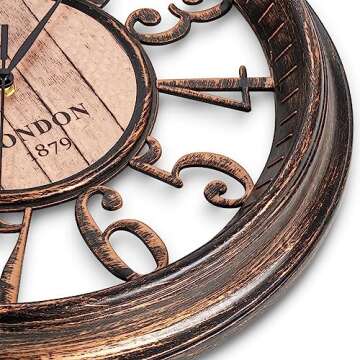 Bernhard Products Black Wall Clock Silent Non Ticking - 10 Inch Quality Quartz Battery Operated Round Easy to Read Home/Office/Classroom/School Clock