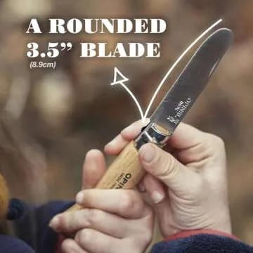 Opinel My First No.7 Stainless Steel Children’s Folding Pocket Knife with Safety Rounded Tip, Painted Handles