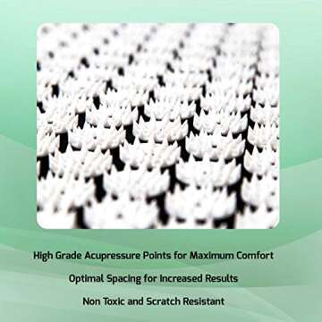 Acupressure Mat and Pillow Set for Back and Neck Pain + Spiky Reflexology Ball - Ebook and Wall Chart- Massage at Home for Sciatica, Fibromyalgia, Plantar Fasciitis, Relaxation and Stress Relief