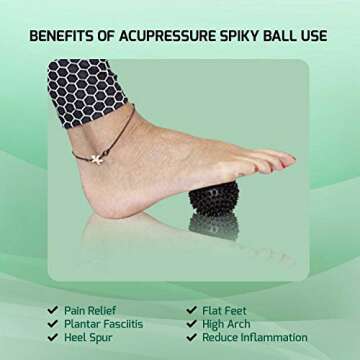 Acupressure Mat and Pillow Set for Back and Neck Pain + Spiky Reflexology Ball - Ebook and Wall Chart- Massage at Home for Sciatica, Fibromyalgia, Plantar Fasciitis, Relaxation and Stress Relief