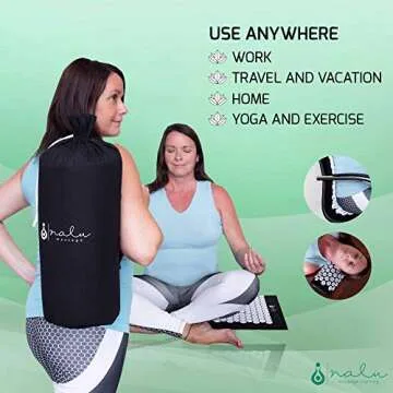 Acupressure Mat and Pillow Set for Back and Neck Pain + Spiky Reflexology Ball - Ebook and Wall Chart- Massage at Home for Sciatica, Fibromyalgia, Plantar Fasciitis, Relaxation and Stress Relief