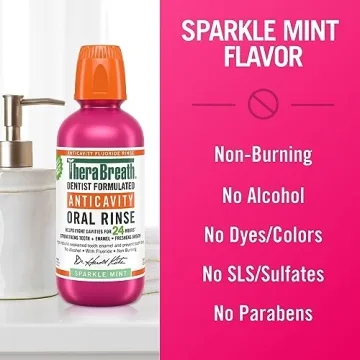 TheraBreath Anticavity Fluoride Mouthwash, 16 Fl Oz (2-Pack)