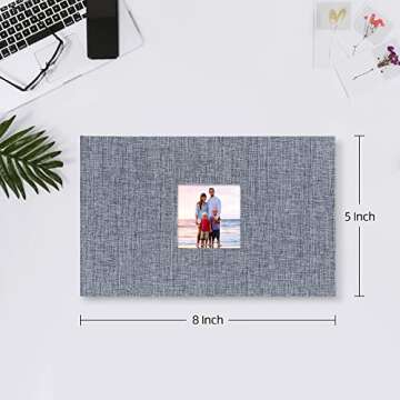 Mublalbum Small Photo Album 4x6 100 Photos Linen Cover Picture Book with Horizontal Pockets for Wedd...