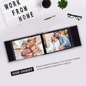 Mublalbum Small Photo Album 4x6 100 Photos Linen Cover Picture Book with Horizontal Pockets for Wedding Family Anniversary and Baby (Gray)