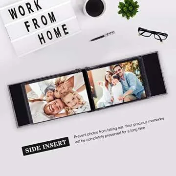 Mublalbum Small Photo Album 4x6 100 Photos Linen Cover Picture Book with Horizontal Pockets for Wedding Family Anniversary and Baby (Gray)