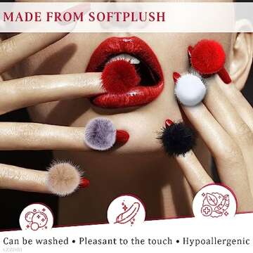 24 Fluffy Pom Balls for Creative Nail Art Designs