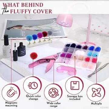 24 Fluffy Pom Balls for Creative Nail Art Designs