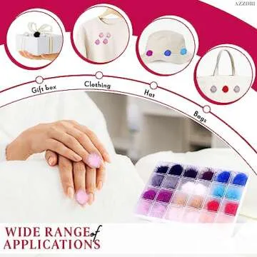 24 Fluffy Pom Balls for Creative Nail Art Designs