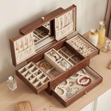 Elegant CHOSIN Black Walnut Jewelry Box for Women