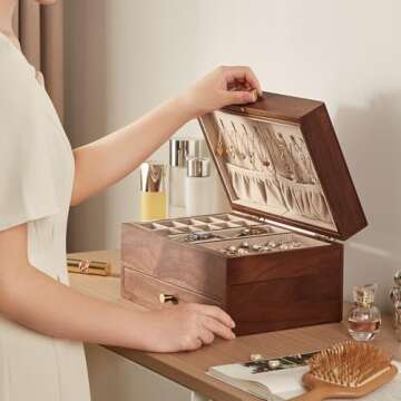 Elegant CHOSIN Black Walnut Jewelry Box for Women